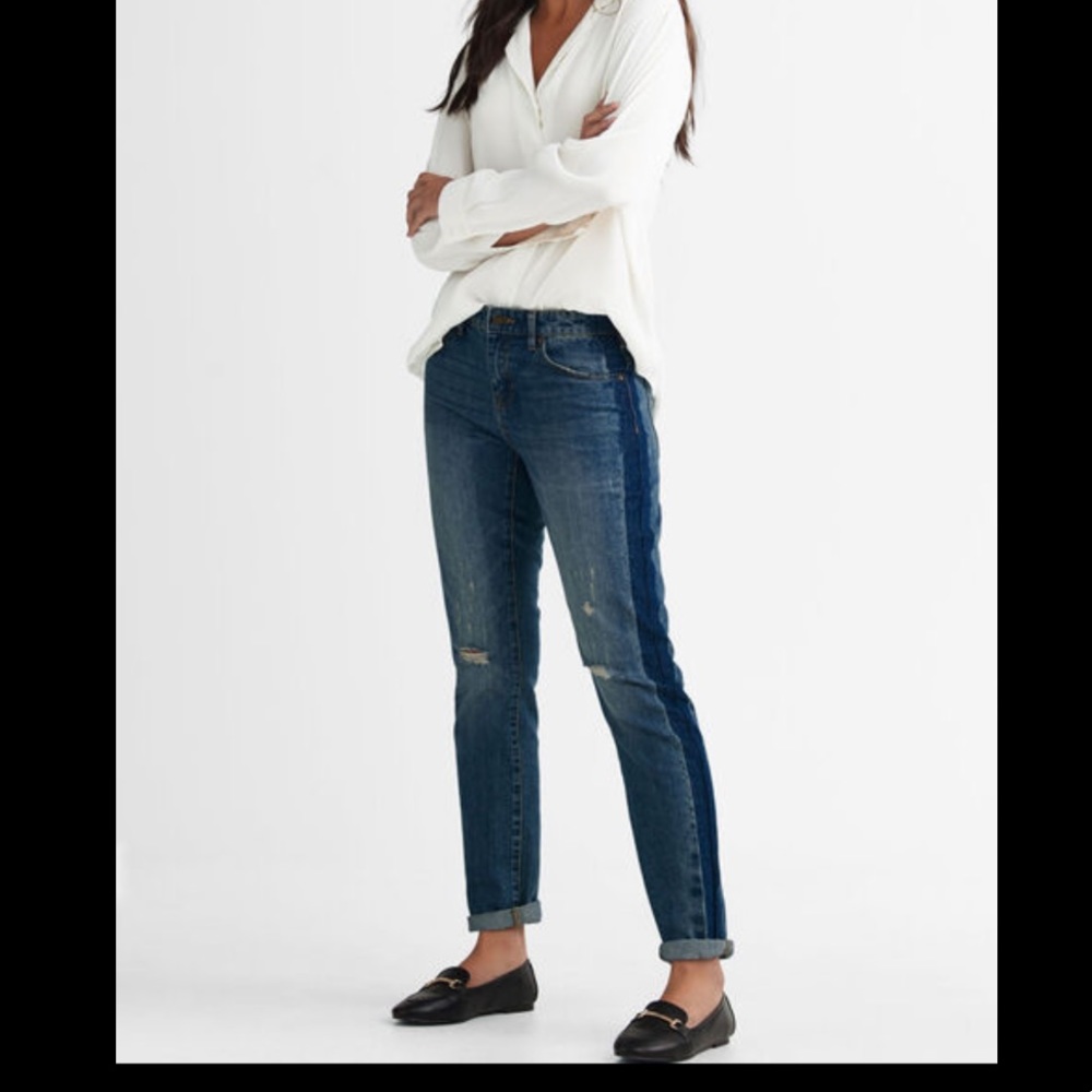 ellos distressed two-tone plus-size jeans 24